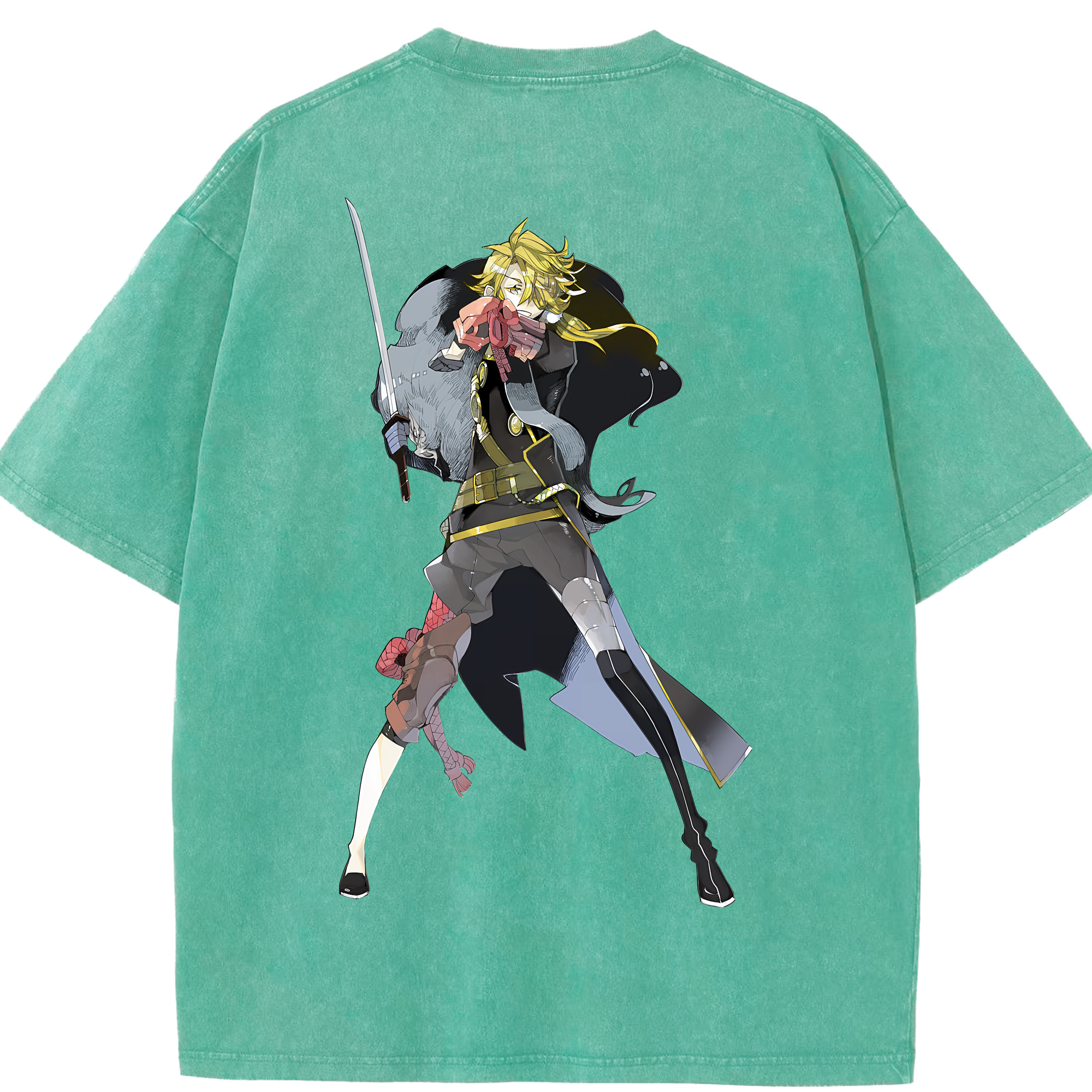 （画像用） 刀剣乱舞 Touken Ranbu 綿100% ヴィンテージ風 半袖Tシャツ（背面プリント）